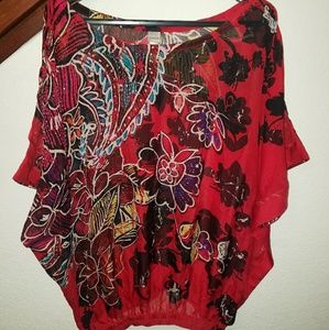 Beautiful Beaded Print Poncho